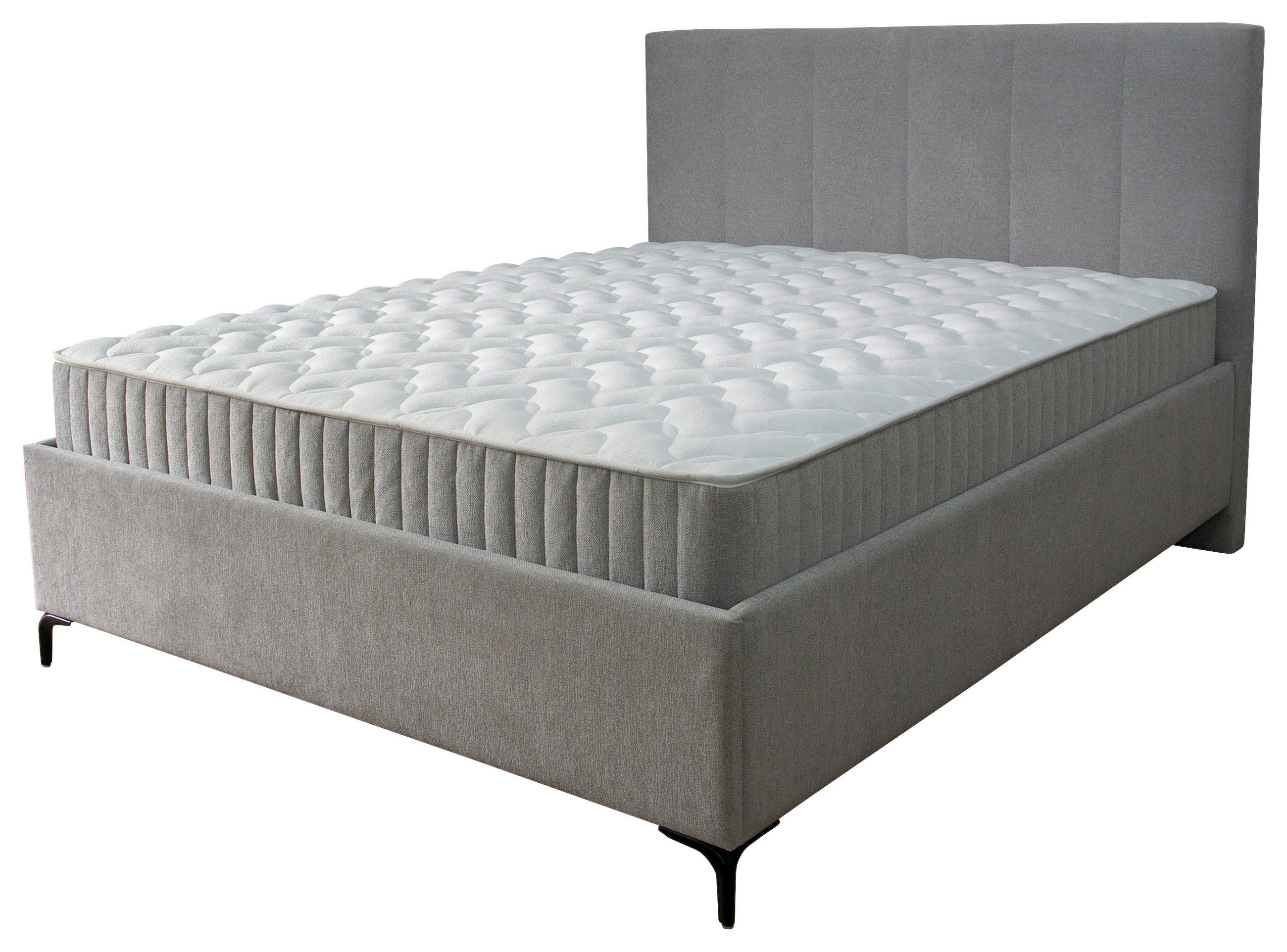 POSTELJA Z VZMETNICO   x  , leseni material  - črna, Moderno, leseni material (180/200cm) - Hespo