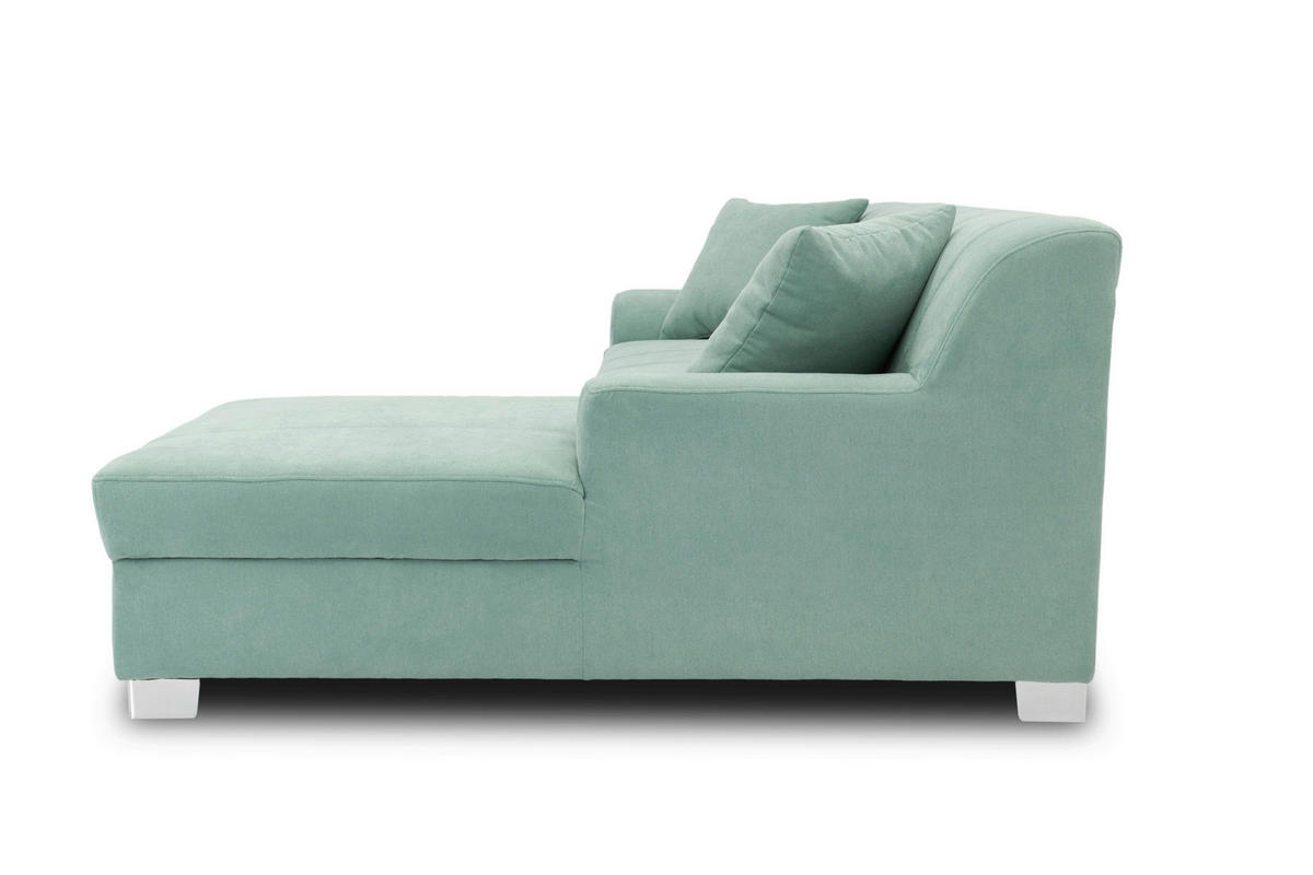 ECKSOFA CAPRI Mintgrün Mikrofaser  - Chromfarben/Mintgrün, KONVENTIONELL, Textil/Metall (239/152cm) - MID.YOU