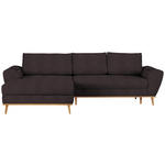 ECKSOFA in Webstoff Dunkelbraun  - Eichefarben/Dunkelbraun, Design, Holz/Textil (175/282cm) - Carryhome