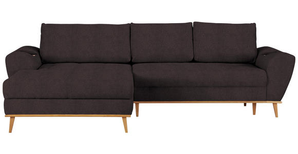 ECKSOFA in Webstoff Dunkelbraun  - Eichefarben/Dunkelbraun, Design, Holz/Textil (175/282cm) - Carryhome