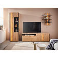 WOHNWAND  in Grau, Eichefarben  252/200/41 cm  - Eichefarben/Grau, Design, Glas/Holzwerkstoff (252/200/41cm) - Cantus
