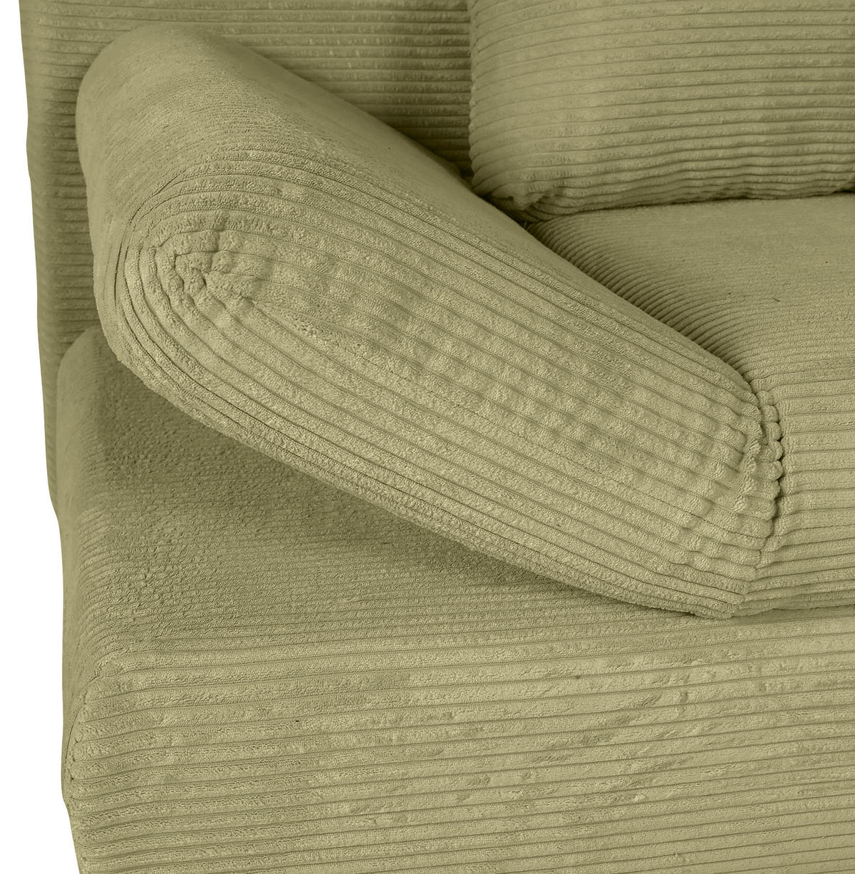 SCHLAFSOFA  mit Rücken echt, Liegefunktion Cord Hellgrün  - Naturfarben/Hellgrün, KONVENTIONELL, Holz/Textil (200/75/92cm) - home24