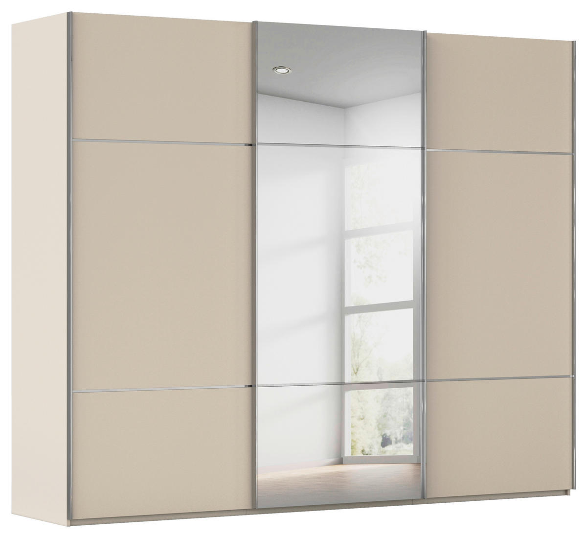 SCHWEBETÜRENSCHRANK Champagner  - Chromfarben/Champagner, Konventionell, Glas/Holzwerkstoff (271/223/68cm) - Novel