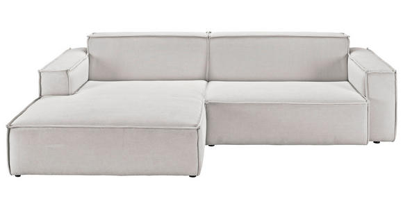 ECKSOFA in Feincord Hellgrau  168/276 cm  - Hellgrau/Schwarz, KONVENTIONELL, Kunststoff/Textil (168/276cm) - Hom`in