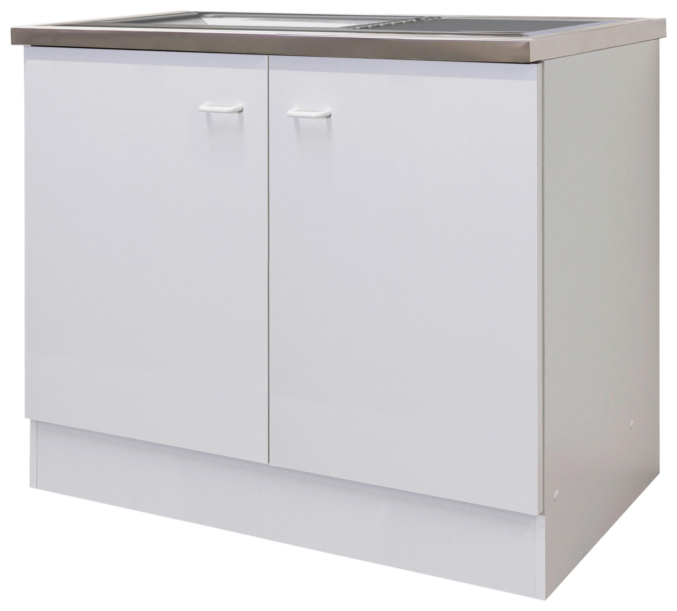 SPÜLENUNTERSCHRANK 100/85/50 cm in Weiß - Hellgrau/Weiß, KONVENTIONELL, Holzwerkstoff/Kunststoff (100/85/50cm) - FlexWell