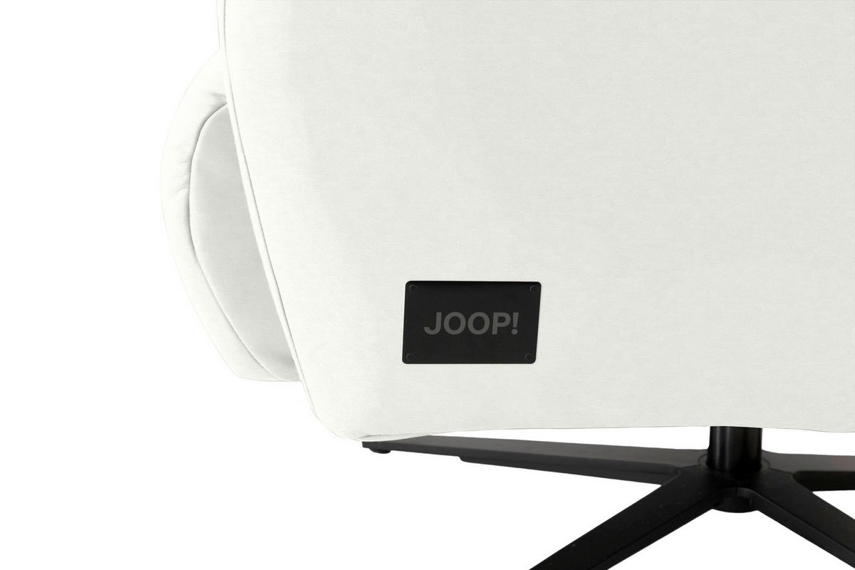 RELAXSESSEL Leder Weiss  - Weiss/Schwarz, Modern, Leder/Metall (66/110/83cm) - Joop!