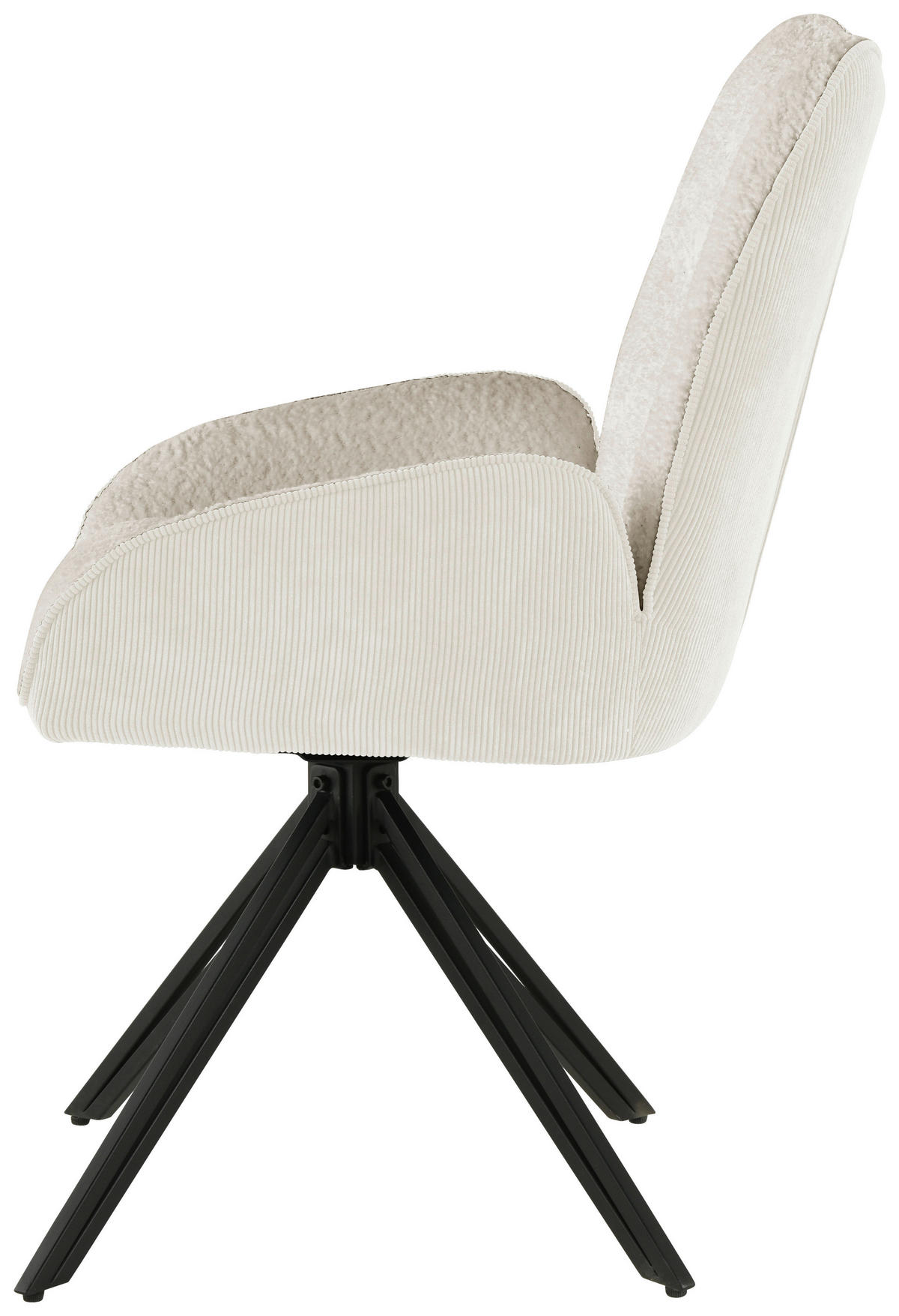 ARMLEHNSTUHL  in Eisen Chenille, Cord  - Beige/Schwarz, LIFESTYLE, Holz/Textil (54/87/62cm) - MID.YOU