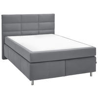 BOXSPRINGBETT 140/200 cm  in Hellgrau  - Hellgrau/Alufarben, KONVENTIONELL, Textil/Metall (140/200cm) - Dieter Knoll