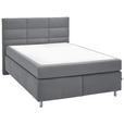 BOXSPRINGBETT 140/200 cm  in Hellgrau  - Hellgrau/Alufarben, KONVENTIONELL, Textil/Metall (140/200cm) - Dieter Knoll