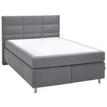 BOXSPRINGBETT 140/200 cm  in Hellgrau  - Hellgrau/Alufarben, KONVENTIONELL, Textil/Metall (140/200cm) - Dieter Knoll