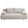 SCHLAFSOFA  mit Schlafen auf Sitzhöhe, Rücken echt Samt Beige  - Chromfarben/Beige, Design, Kunststoff/Textil (194/77/89cm) - MID.YOU
