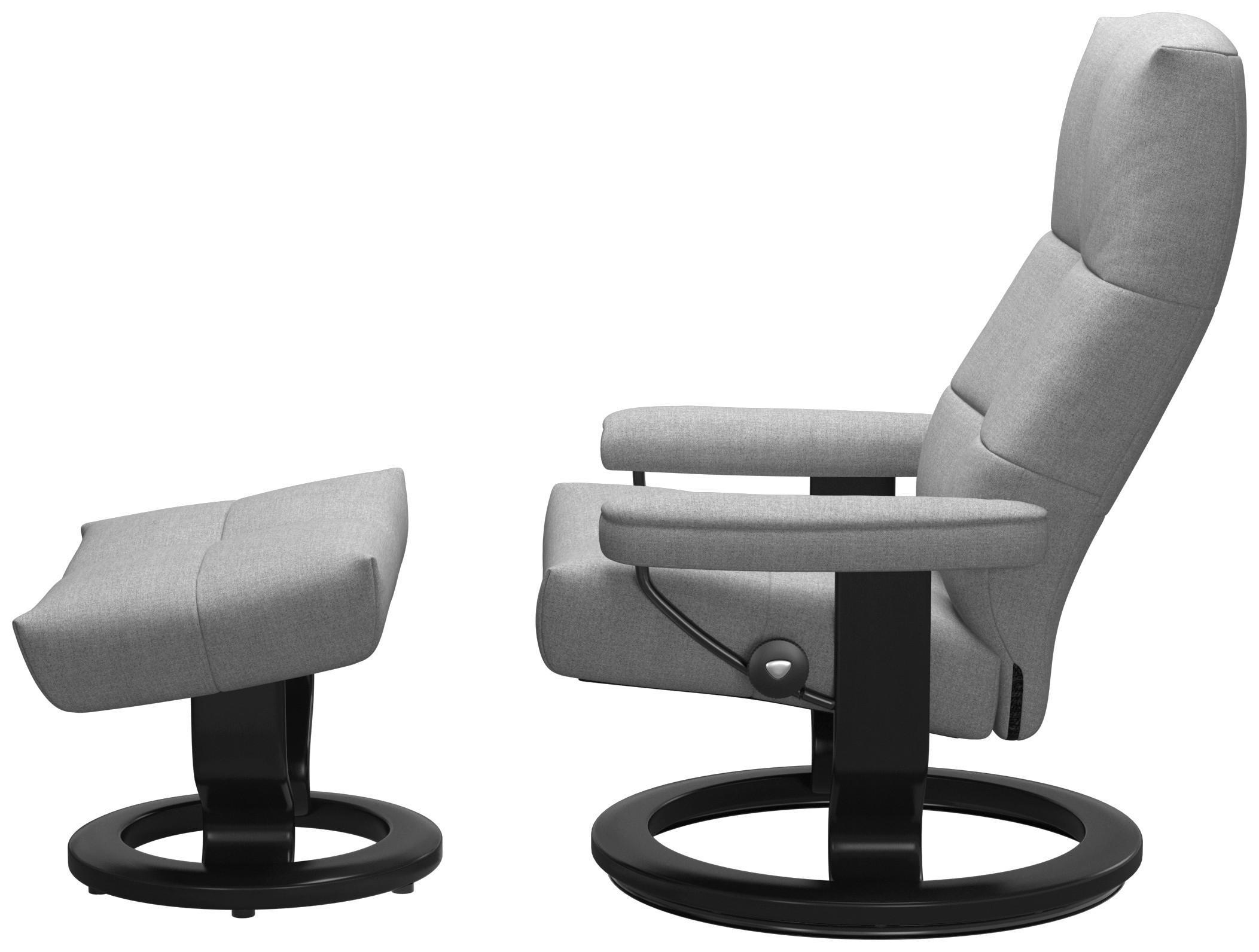 Thumbnail - Stressless Relaxsesselset David, Hellgrau, Holz, Textil, Buche, Schichtholz, 75x101x73 cm, erweiterbar (Typenauswahl), F...