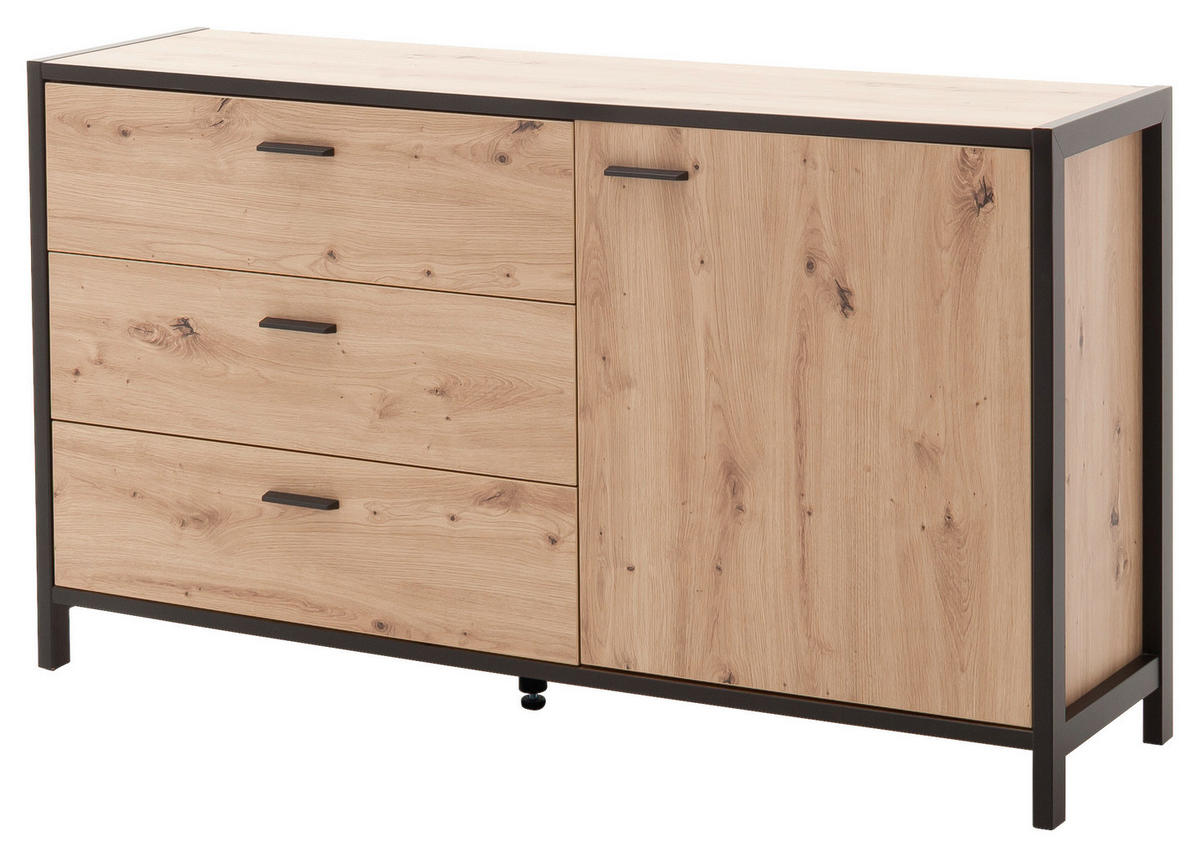 SIDEBOARD Anthrazit, Eichefarben  146/83/40 cm  - Eichefarben/Anthrazit, Design, Holzwerkstoff/Metall (146/83/40cm) - Carryhome