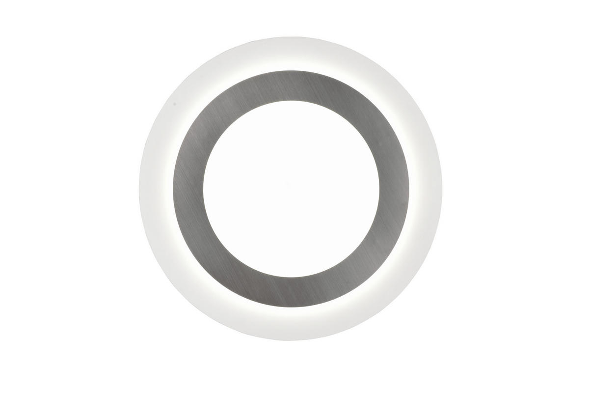 LED-DECKENLEUCHTE  45/4,2 cm    - Weiss/Nickelfarben, Basics, Metall (45/4,2cm) - Trio Leuchten