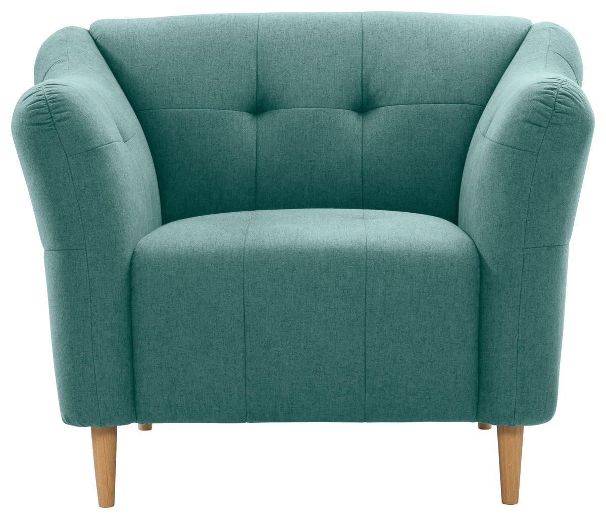 SESSEL in Flachgewebe Türkis  - Türkis/Eichefarben, Design, Holz/Textil (108/82/90cm) - Livetastic