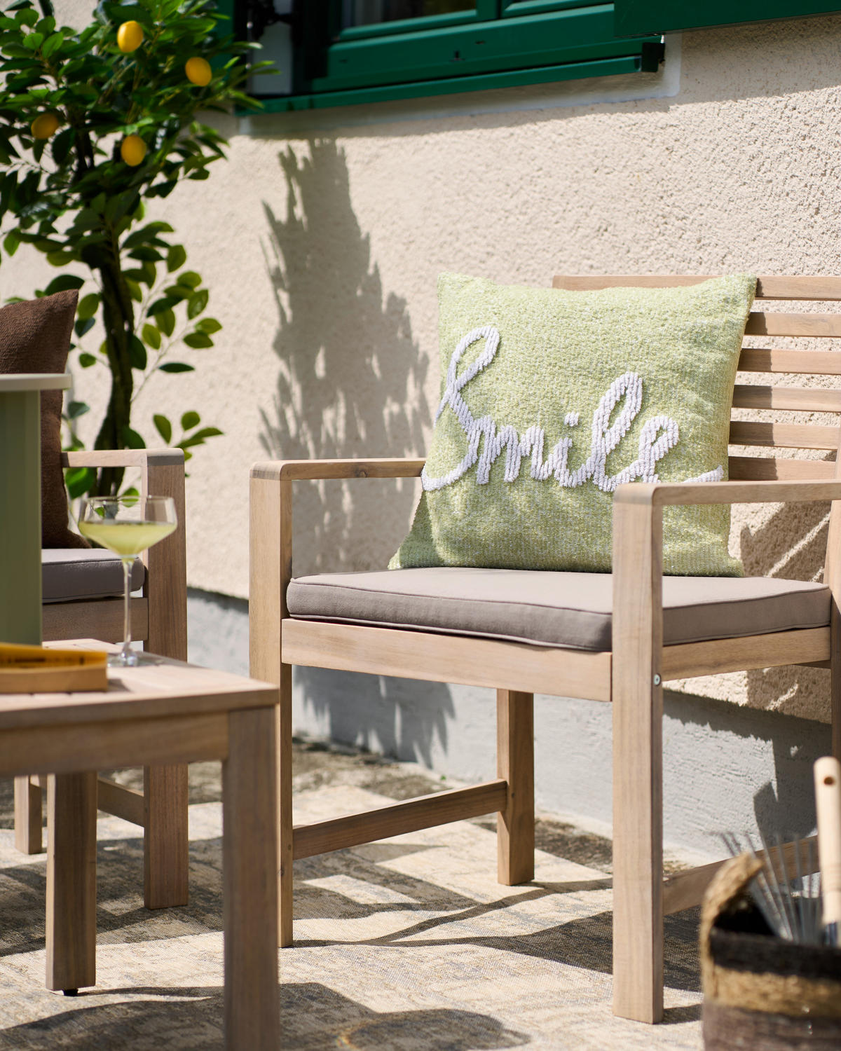 GARTENSET  - Akaziefarben, Natur, Holz/Textil (73/50/40cm) - Ambia Garden
