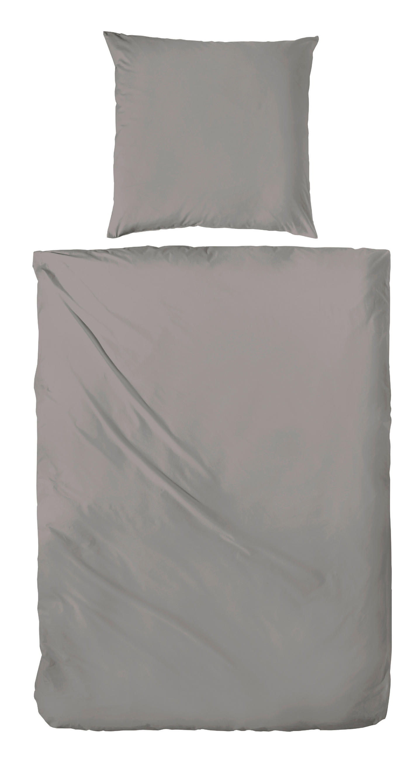 BETTWÄSCHE 135/200 cm Flanell  - Graphitfarben, Basics, Textil (135/200cm)