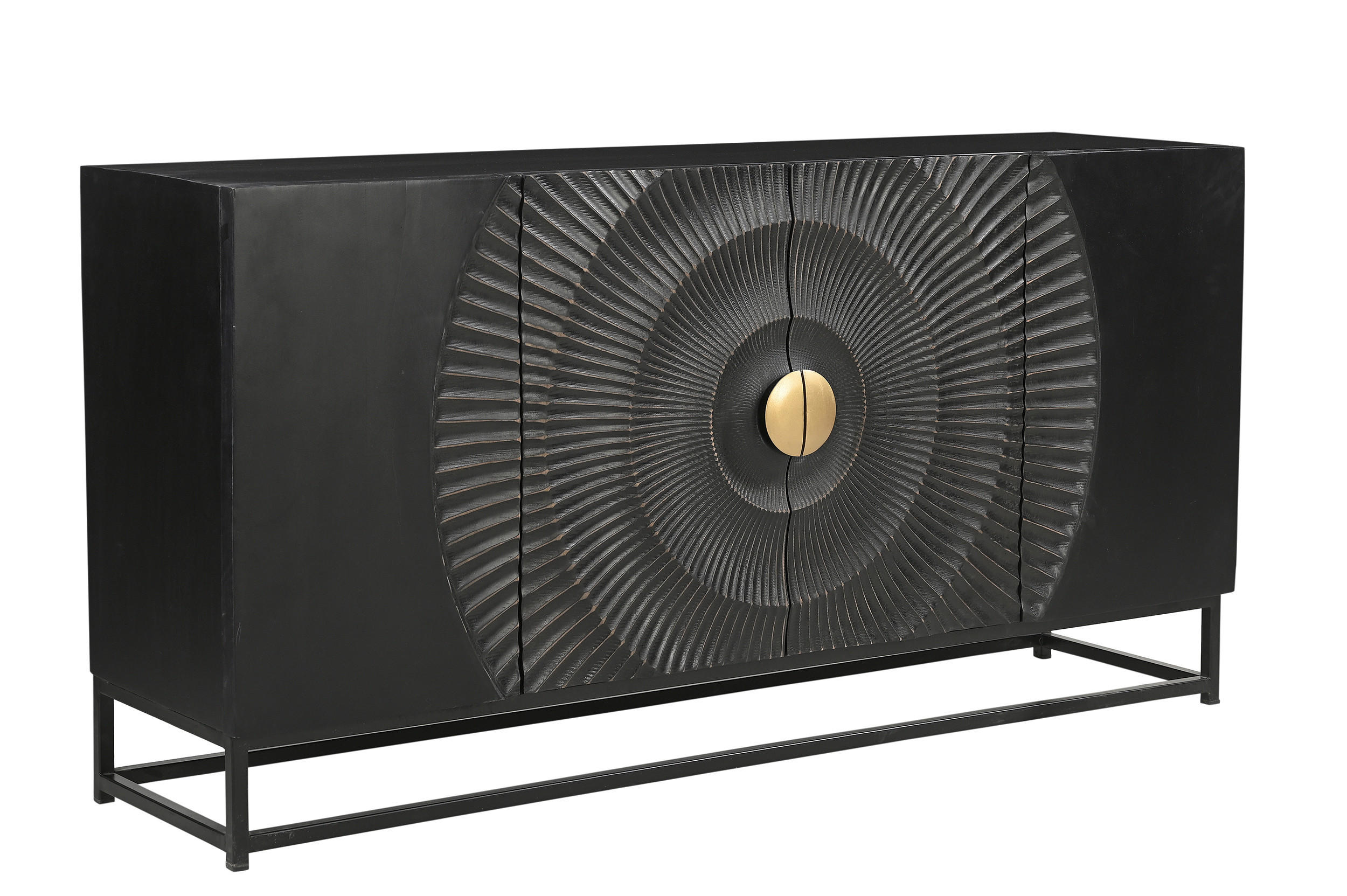 SIDEBOARD 150/75/38 cm  - Goldfarben/Schwarz, Design, Holz/Metall (150/75/38cm) - MID.YOU