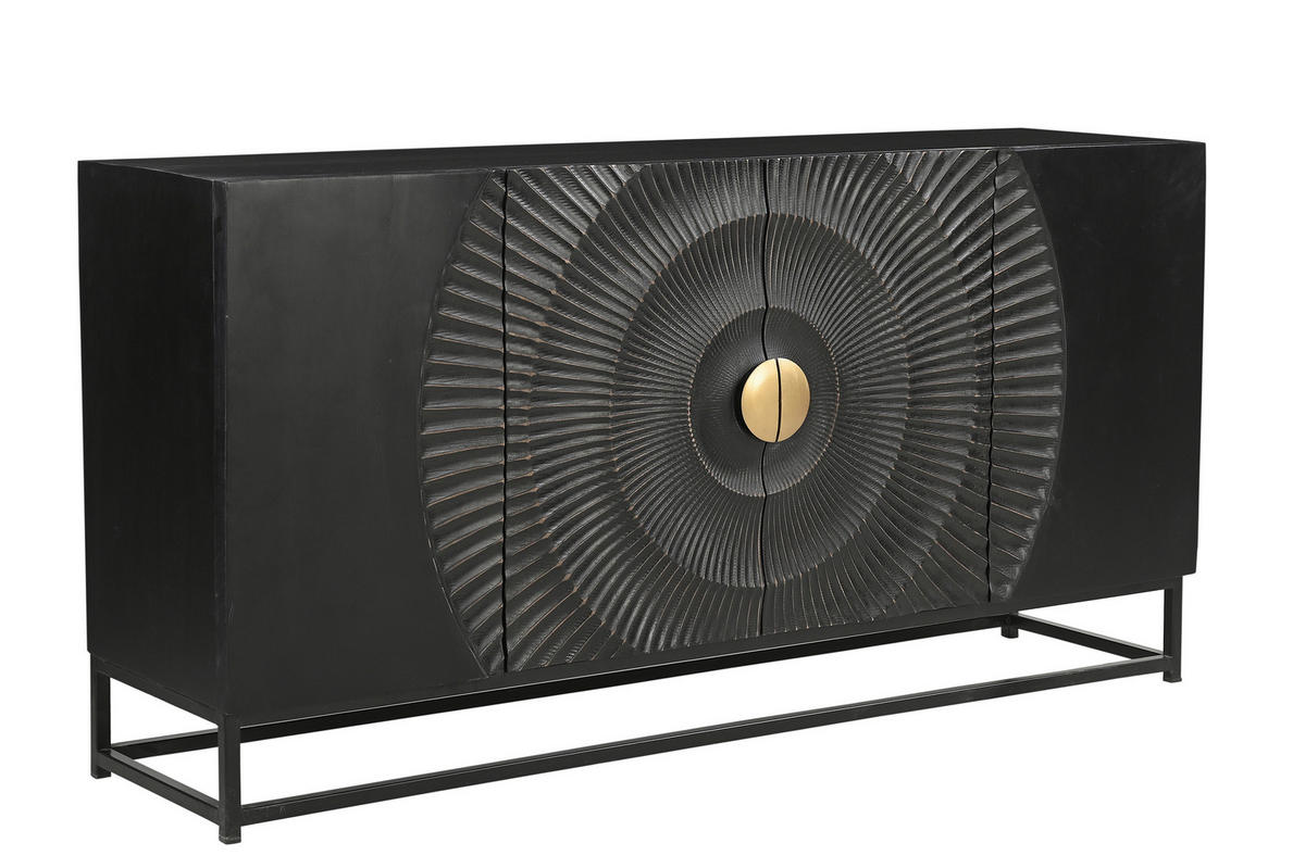 SIDEBOARD 150/75/38 cm  - Goldfarben/Schwarz, Design, Holz/Metall (150/75/38cm) - MID.YOU