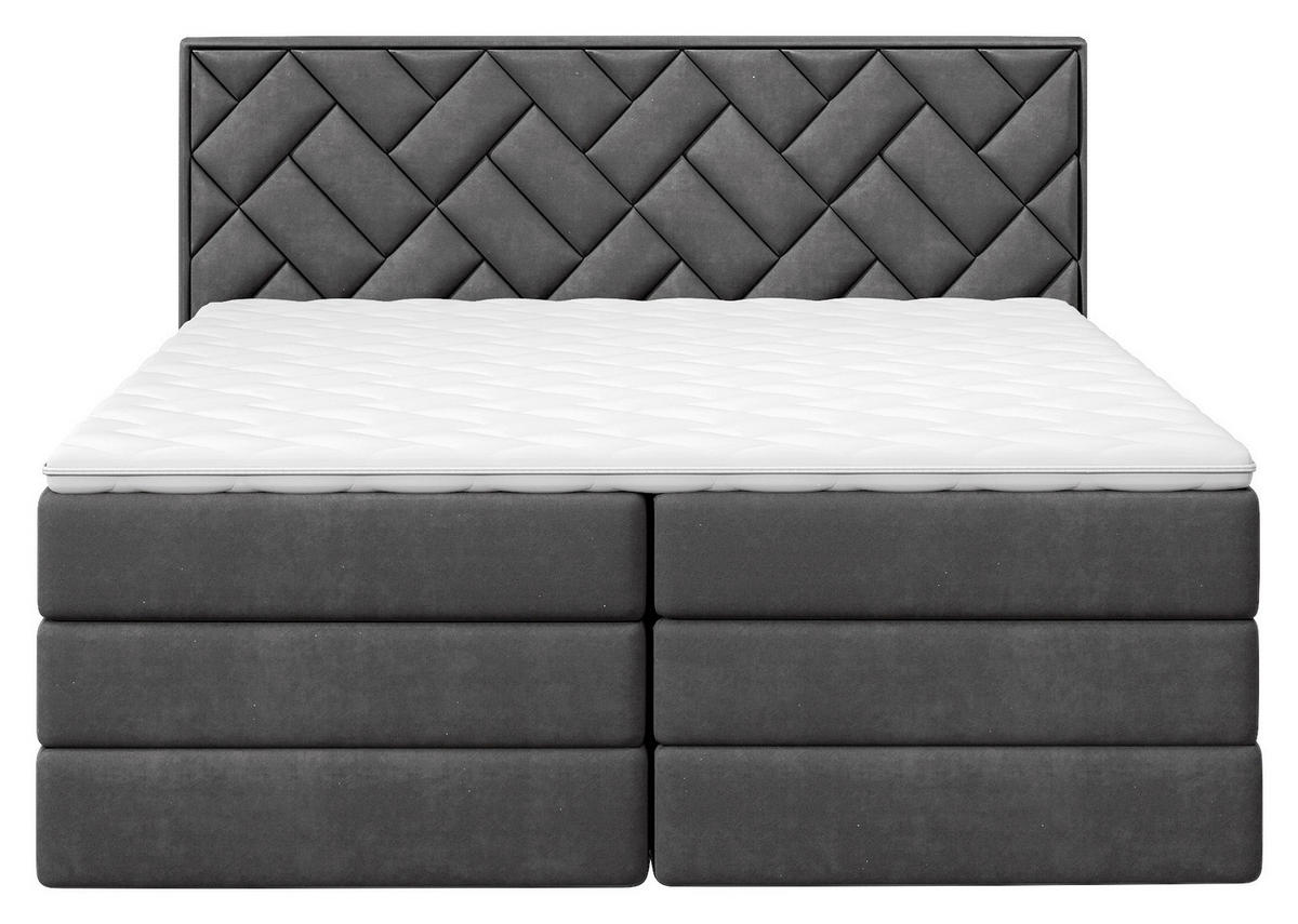 BOXSPRINGBETT 140/200 cm  in Anthrazit  - Anthrazit/Schwarz, Modern, Holzwerkstoff/Kunststoff (140/200cm) - MID.YOU