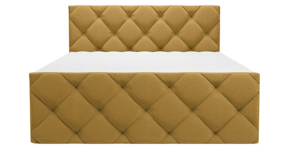 BOXBETT 200/200 cm in Senfgelb - Senfgelb/Schwarz, KONVENTIONELL, Kunststoff/Textil (200/200cm) - Carryhome