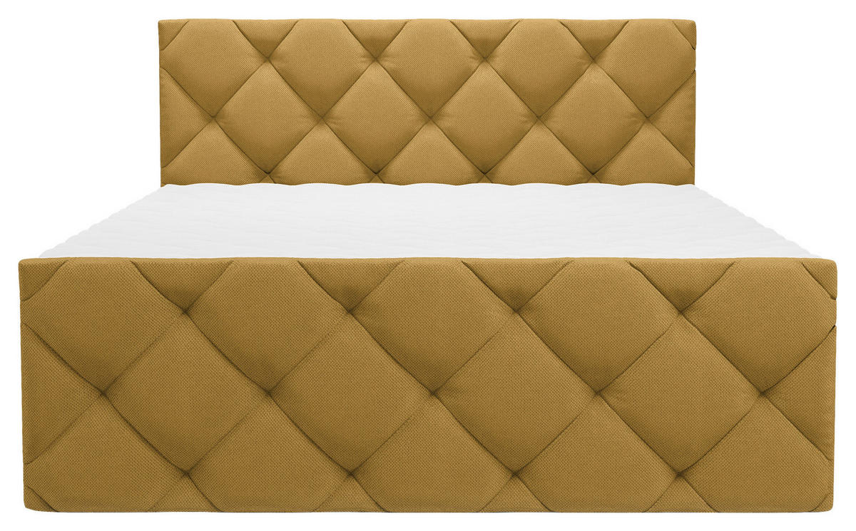 BOXBETT 200/200 cm  in Senfgelb  - Senfgelb/Schwarz, KONVENTIONELL, Kunststoff/Textil (200/200cm) - Carryhome