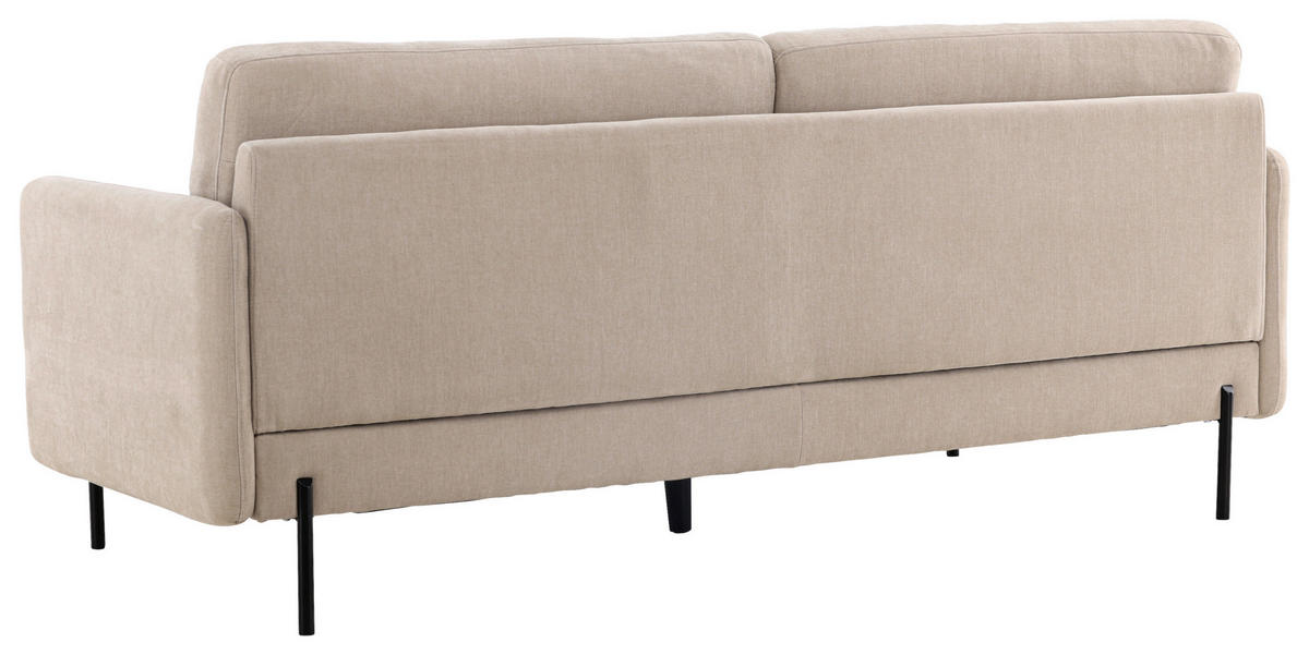 2-SITS SOFFA i metall, textil svart, beige  - beige/svart, Design, metall/textil (209.5/86/87cm) - Livetastic
