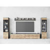 WOHNWAND 4-teilig  in Anthrazit, Kastanieneichefarben  240/130/33 cm  - Kastanieneichefarben/Anthrazit, Trend, Glas/Holzwerkstoff (240/130/33cm)