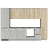 KÜCHENBLOCK 345 cm   in Grau, Eichefarben  - Eichefarben/Schwarz, Basics, Holzwerkstoff/Kunststoff (345cm) - Visiona