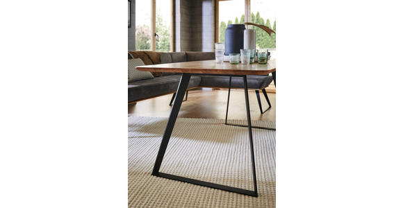 ESSTISCH in Holz, Metall 140/90/76 cm - Eichefarben/Schwarz, Design, Holz/Metall (140/90/76cm) - Voleo
