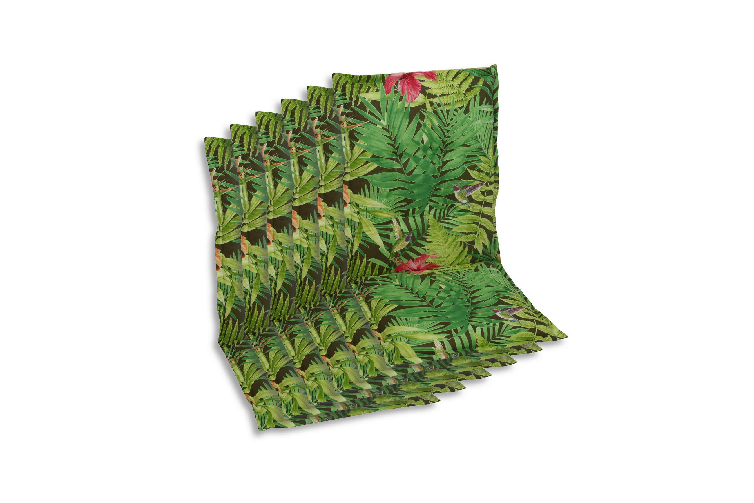 SESSELAUFLAGENSET in Grün, Dunkelgrün, Hellgrün Blätter  - Dunkelgrün/Hellgrün, Basics, Textil (50/7/110cm)