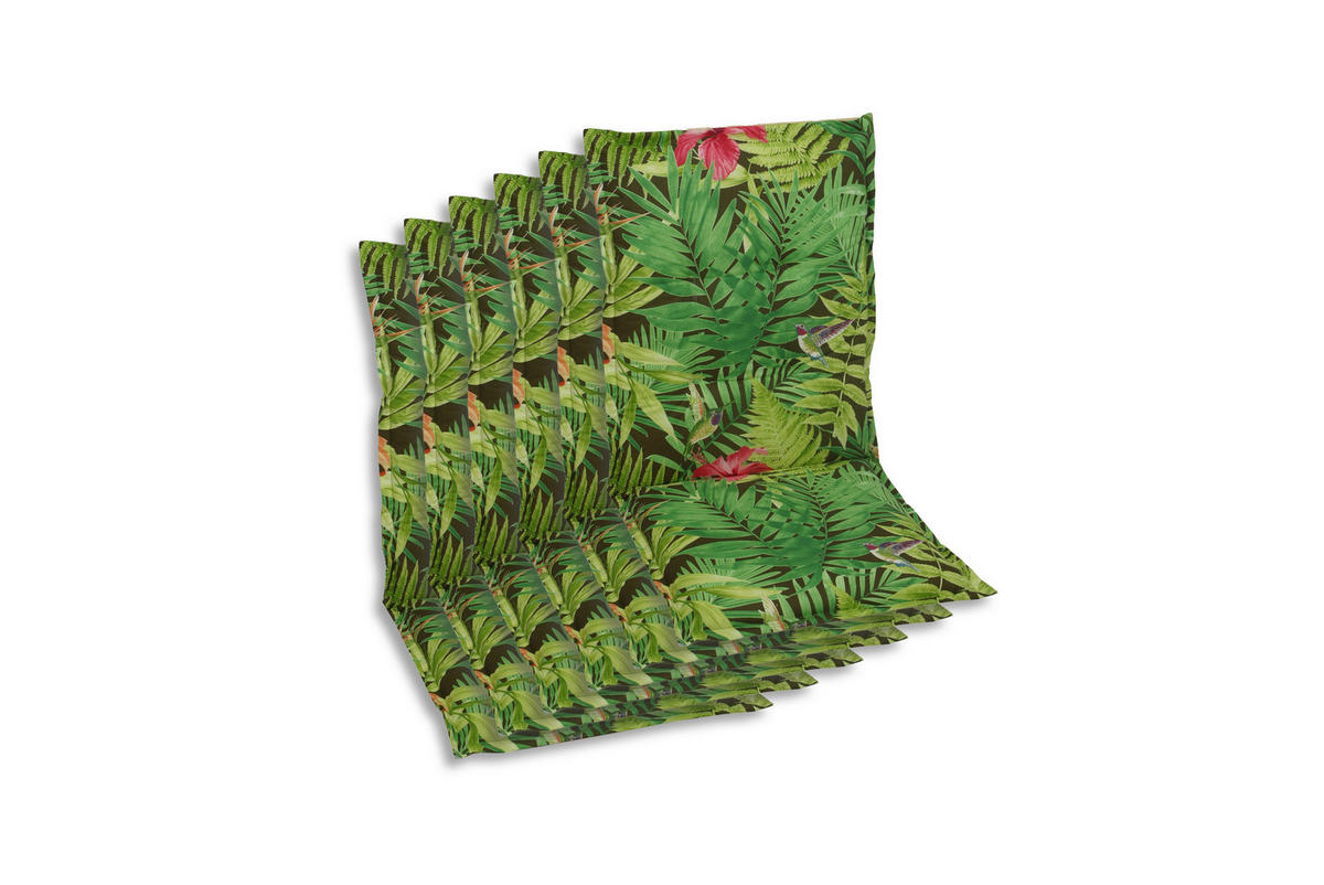 SESSELAUFLAGENSET Blätter  - Dunkelgrün/Hellgrün, Basics, Textil (50/7/110cm)