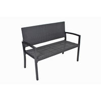2-SITZER-BANK  in Schwarz  - Schwarz, Basics, Kunststoff/Metall (116/60/87cm) - Gardenson