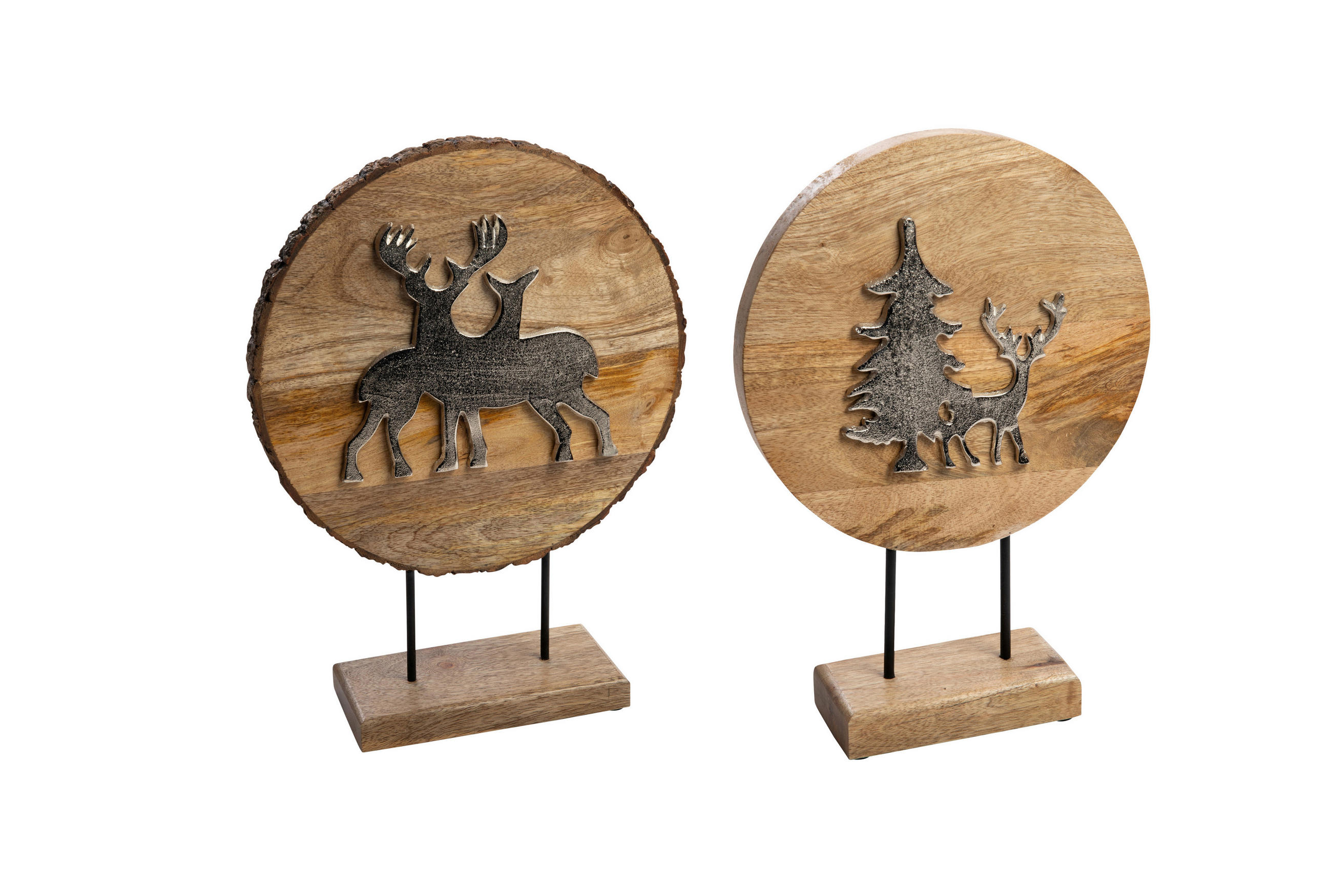 DEKOHIRSCH - Silberfarben, LIFESTYLE, Holz (25/35/8cm)