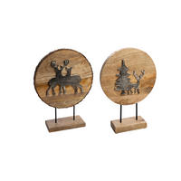 DEKOHIRSCH - Silberfarben, LIFESTYLE, Holz (25/35/8cm)