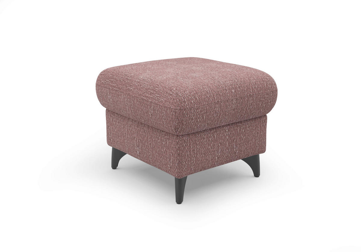 HOCKER in Textil Aubergine  - Aubergine/Schwarz, KONVENTIONELL, Textil/Metall (58/48/58cm) - Sit & More