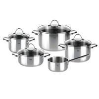 KOCHTOPFSET Paris 5-teilig  - Klar/Silberfarben, Basics, Glas/Metall - Fissler