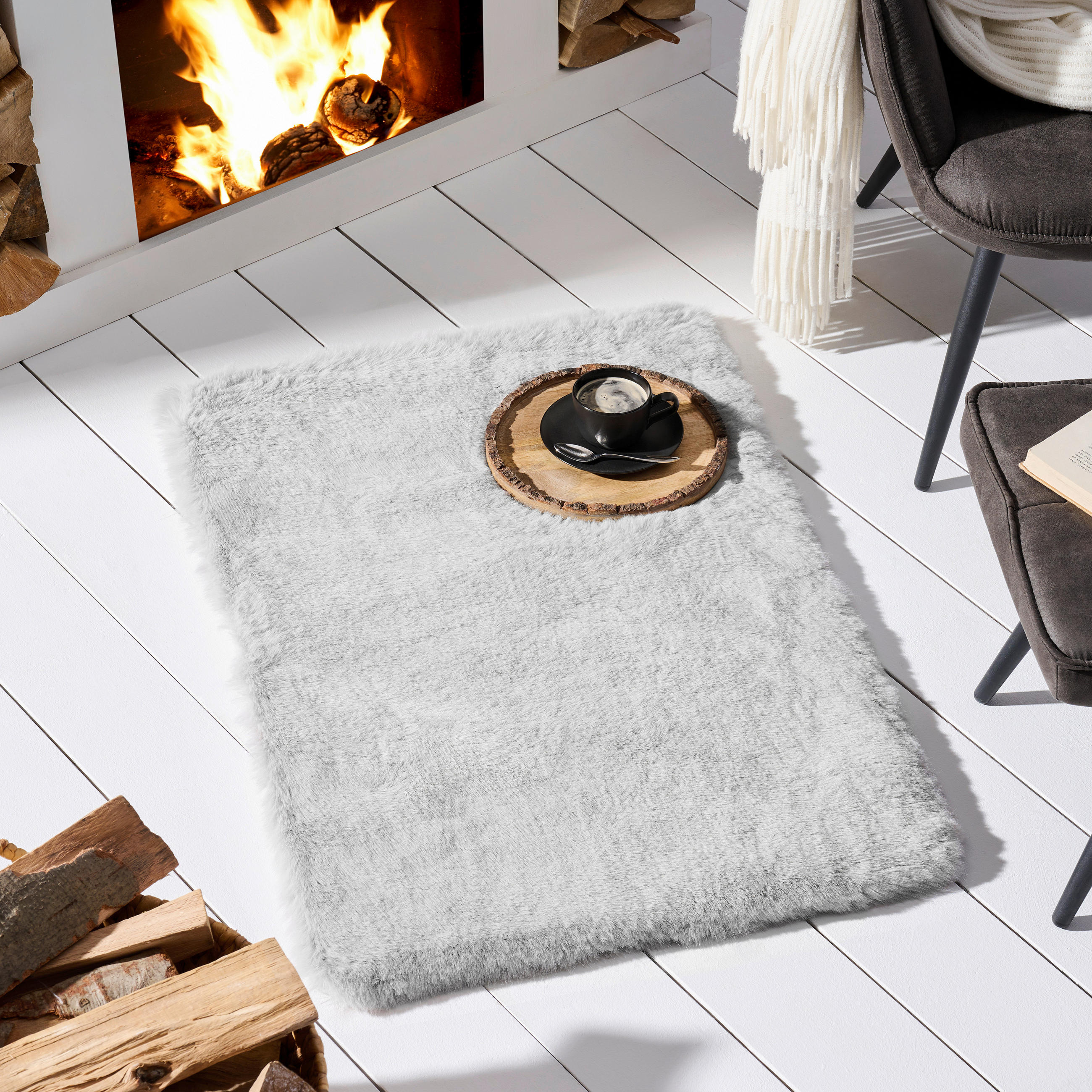 KUNSTFELL 60/90 cm Grau  - Grau, Basics, Textil (60/90cm) - Novel