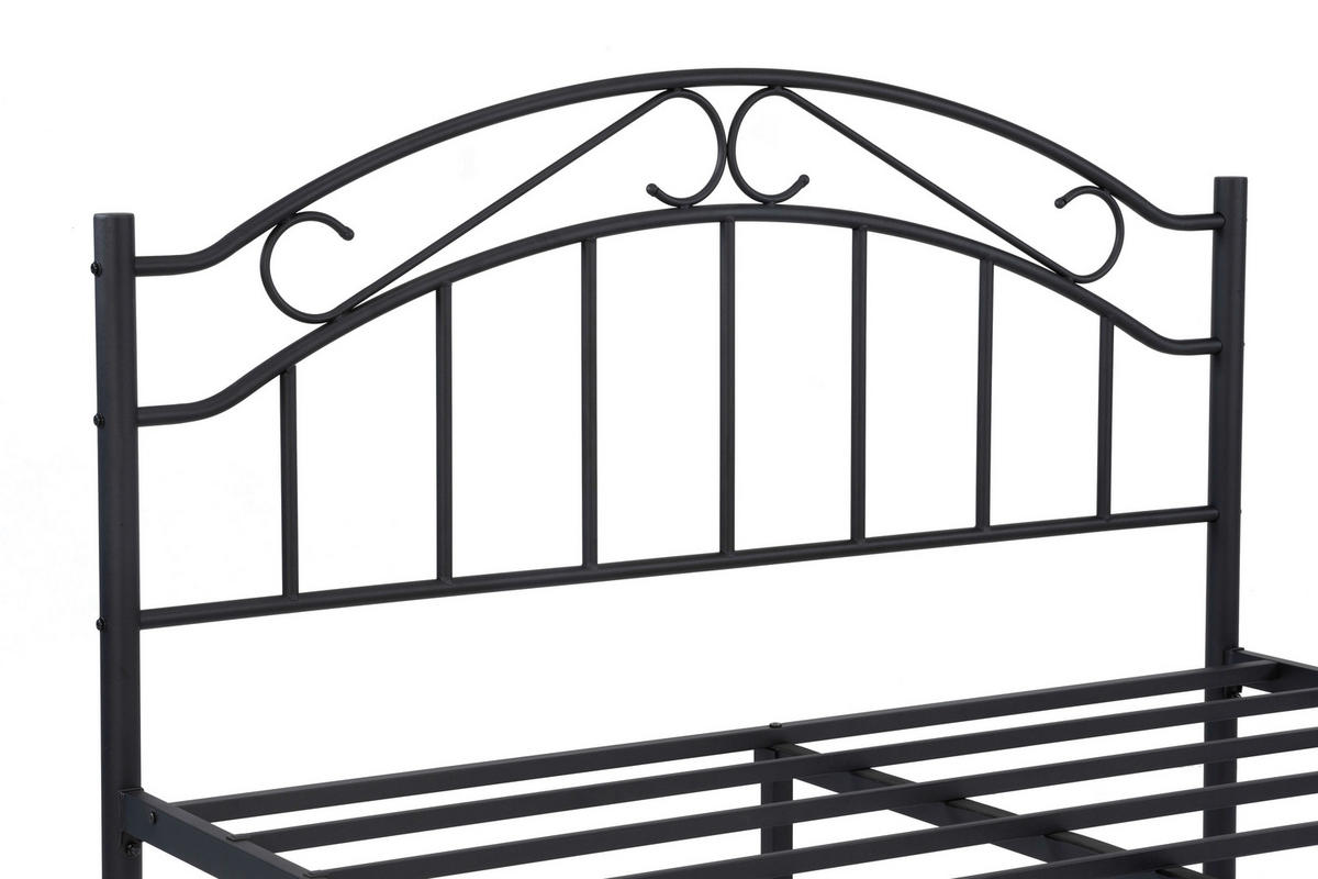 METALLBETT 140/200 cm  in Schwarz  - Schwarz, Basics, Metall (140/200cm) - Boxxx