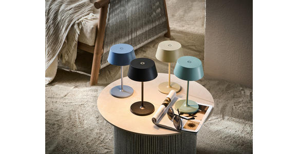 AKKU-TISCHLEUCHTE Naos 15/25 cm   - Schwarz, Design, Kunststoff/Metall (15/25cm) - Dieter Knoll