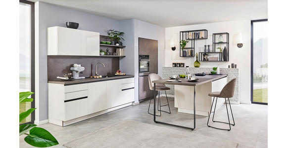 EINBAUKÜCHE   - Weiß/Grau, Design, Holzwerkstoff - Dieter Knoll