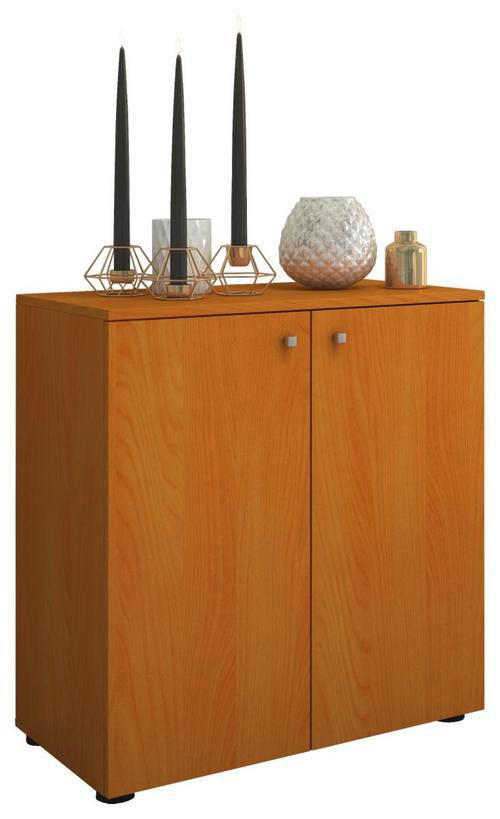 BYRÅ 70/74/40 cm  - bokfärgad/silver, Basics, trämaterial/plast (70/74/40cm) - MID.YOU