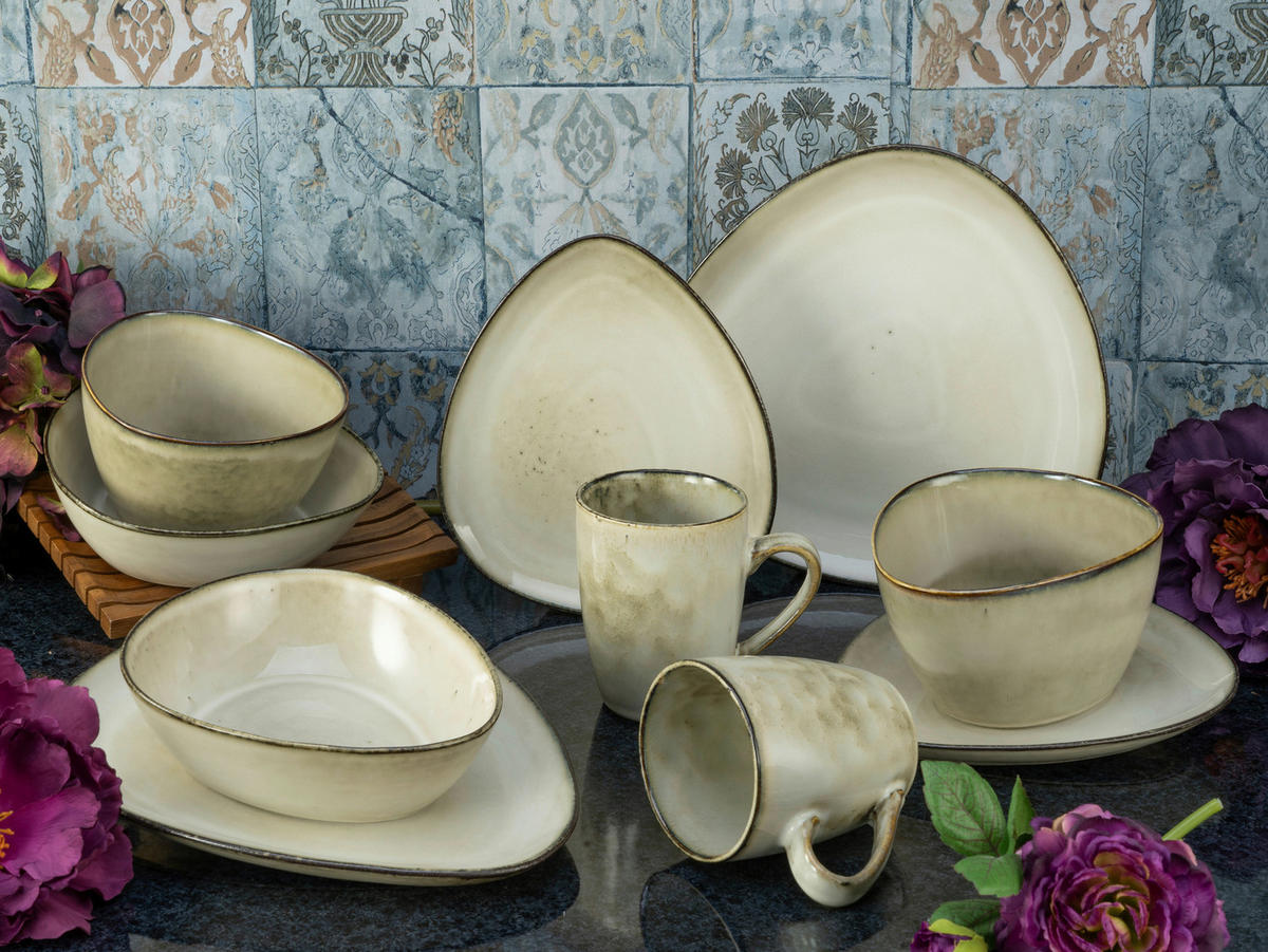 KOMBISERVICE 10-teilig  - Sandfarben, Trend, Keramik (34/29,5/36cm) - Creatable