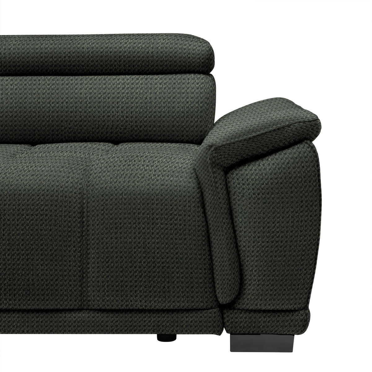 HÖRNSOFFA i chenille, vävt tyg mörkgrön  - svart/mörkgrön, Modern, textil/plast (106/283cm) - MID.YOU