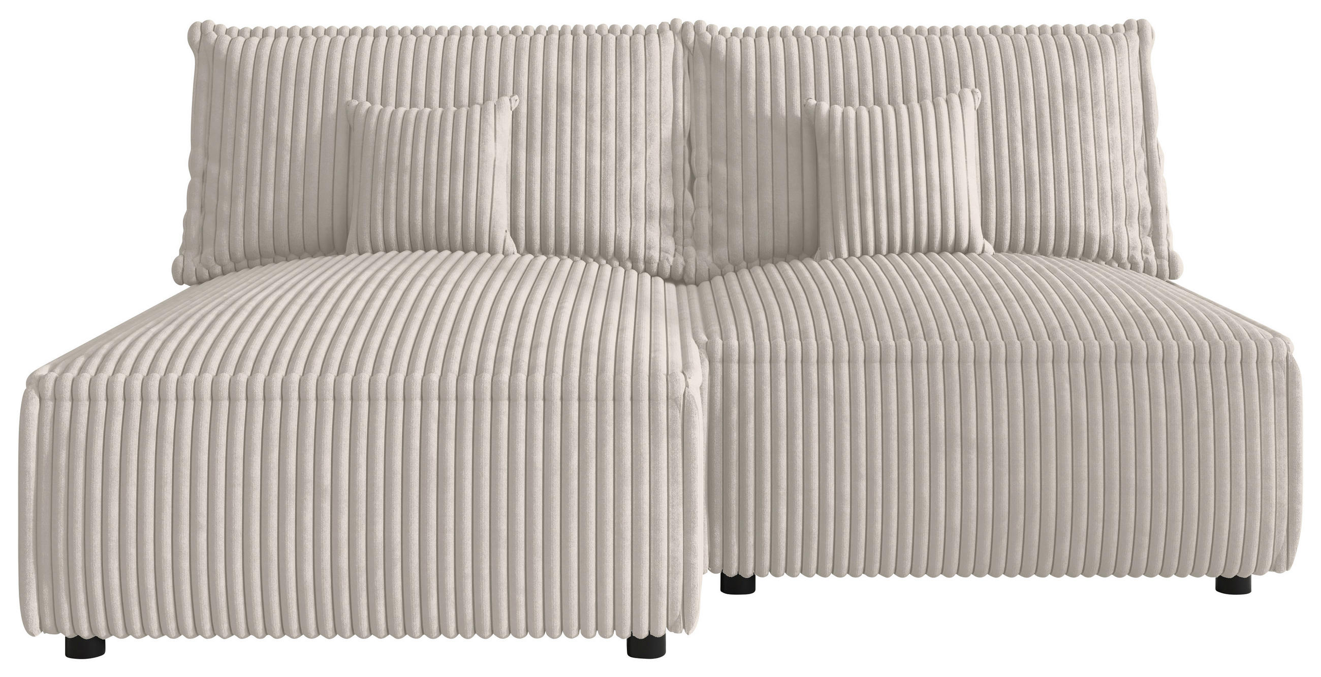 ECKSOFA  in Cord Creme  - Creme/Schwarz, MODERN, Kunststoff/Textil (153/200cm) - Xora
