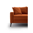 ECKSOFA  in Cord Dunkelorange  280/173 cm  - Dunkelorange/Schwarz, KONVENTIONELL, Textil/Metall (280/173cm) - Hom`in