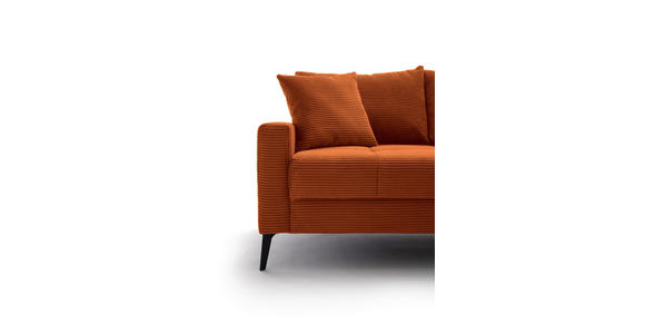 ECKSOFA  in Cord Dunkelorange  280/173 cm  - Dunkelorange/Schwarz, KONVENTIONELL, Textil/Metall (280/173cm) - Hom`in