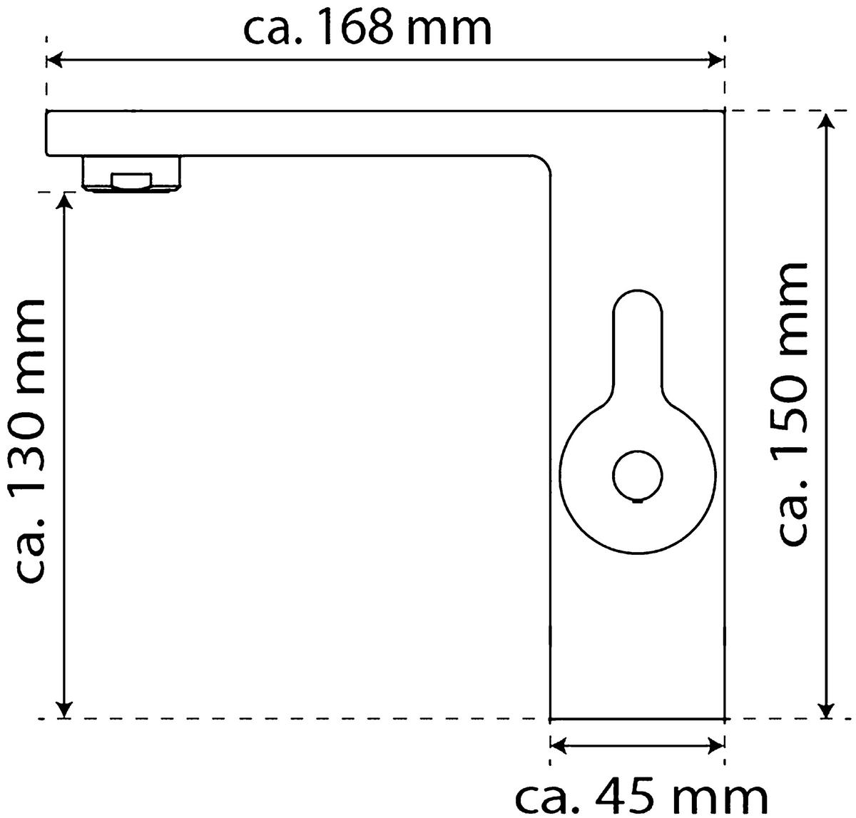 WASCHTISCHARMATUR 4,5/15,0/16,8 cm  - Schwarz, Basics, Metall (4,5/15,0/16,8cm)