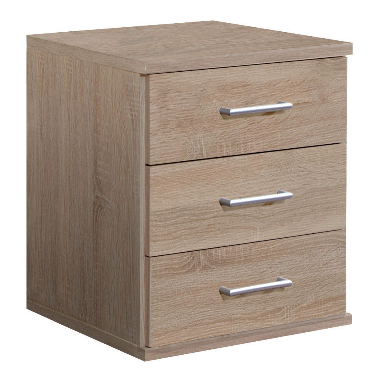 NACHTSCHRANK 46/55/40 cm  - Eichefarben/Alufarben, KONVENTIONELL, Holzwerkstoff/Kunststoff (46/55/40cm) - MID.YOU
