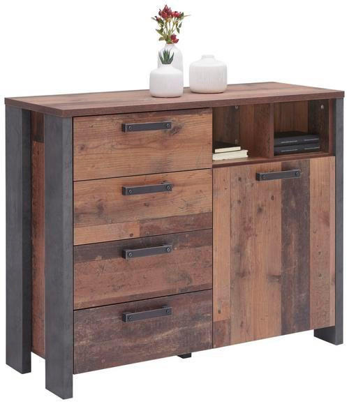 KOMMODE 106,7/86,3/41,6 cm  in Braun, Dunkelgrau, Dunkelbraun  - Dunkelgrau/Dunkelbraun, Design, Holzwerkstoff/Kunststoff (106,7/86,3/41,6cm) - Carryhome